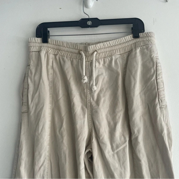Free People We the Free Khaki High Waist Drawstring Wide Leg Pants 22456 - Picture 6 of 13